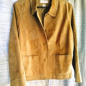 Women's suede leather jacket by Preston York size extra large
